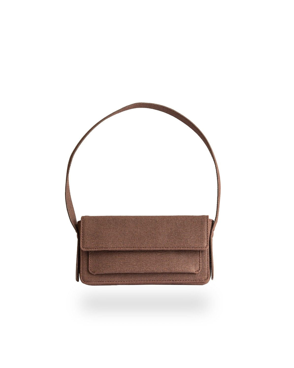 Plain Shoulder Bag - Brown